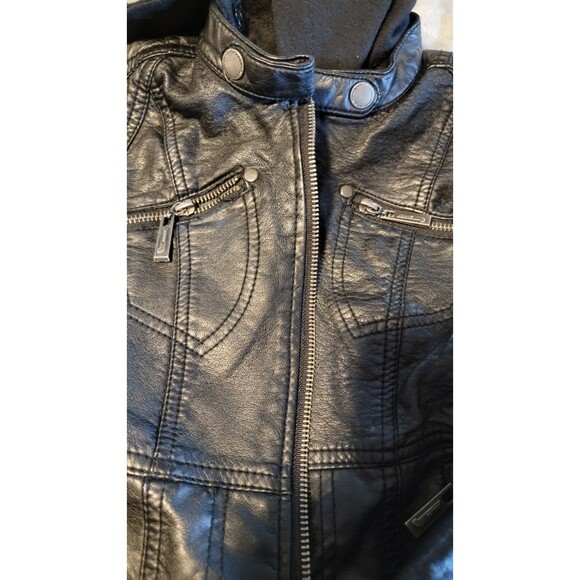JOUJOU Girls Black Faux Leather Jacket  size M  10/12 - Picture 13 of 13